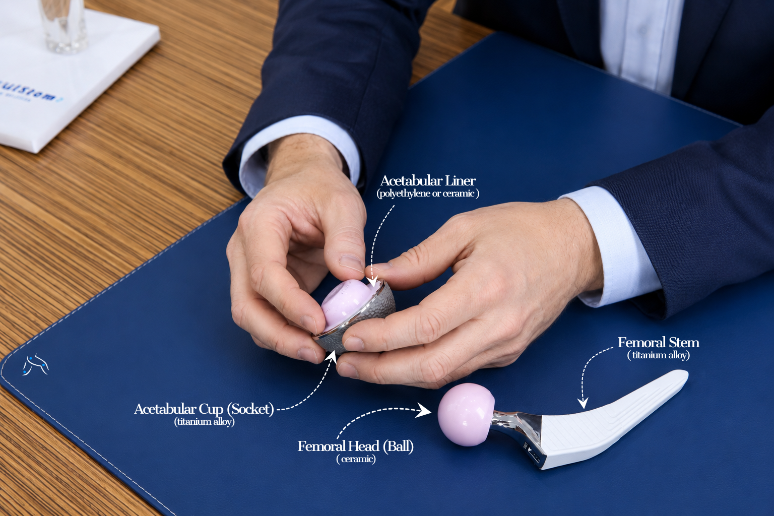 Total hip replacement implant components